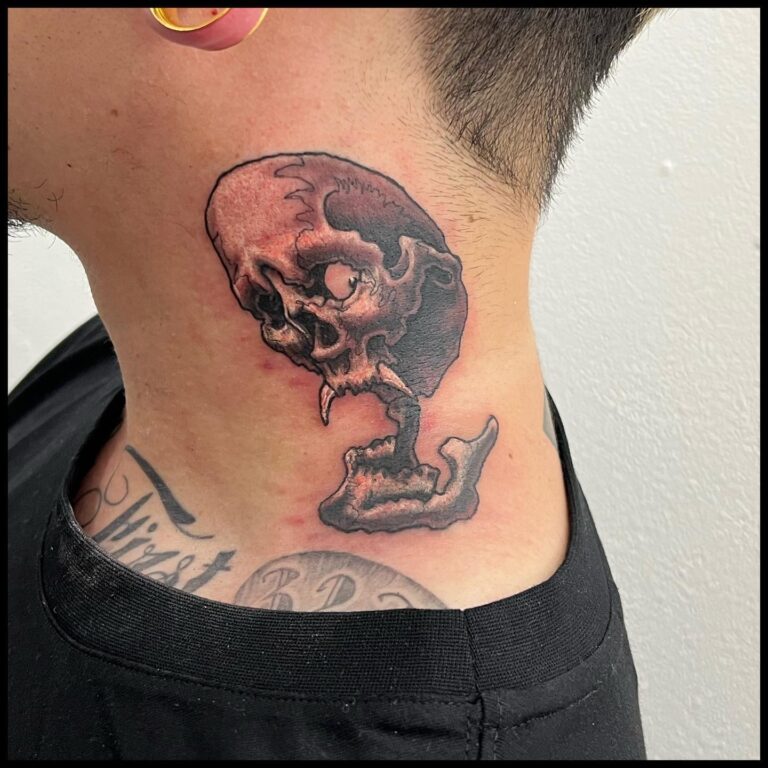 首 #スカル#skull #skulltattoo #tattoo #ink #freehand #blackandgray