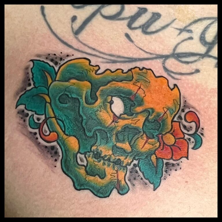 スカル フラワーskull flower skulltattoo tattoo ink freehand 56