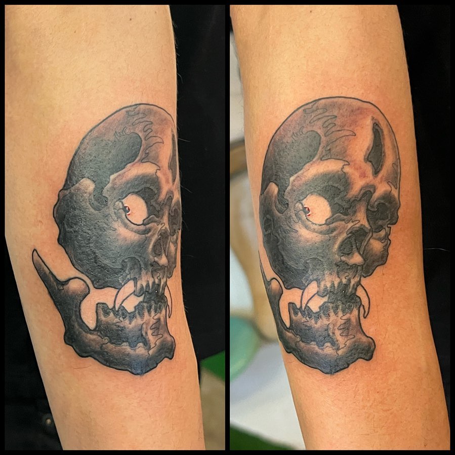 腕 #スカル#skull #skulltattoo #tattoo #ink #freehand #blackandgray #horimasa #tokyo #56 #56tattoo #ガイコツ #タトゥー #スミ #イレズミ #フリーハンド #ブラックアンドグレー #ホリマサ #骸骨 #刺青 #墨 #彫雅 #東京