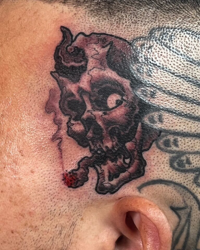 頭 #オニスカル#oniskull #skull #skulltattoo #tattoo #ink #freehand