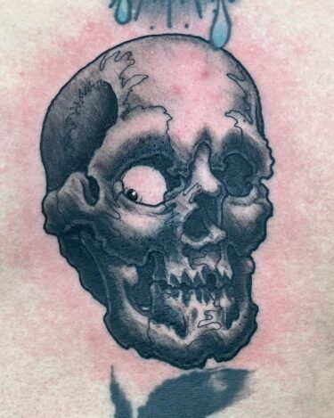 お腹 #スカル#skull #gaikotsu #freehand #tattoo #ink #blackandgrey #tokyo #horimasa #ガイコツ #タトゥー #スミ #イレズミ #インク #フリーハンド #ホリマサ #トウキョウ #刺青 #墨 #彫雅 #東京 #56 #56tattoo